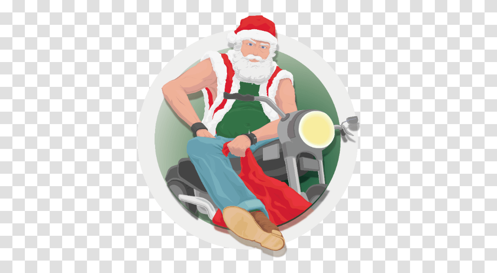 Santa Claus, Person, Transportation, Vehicle, Face Transparent Png
