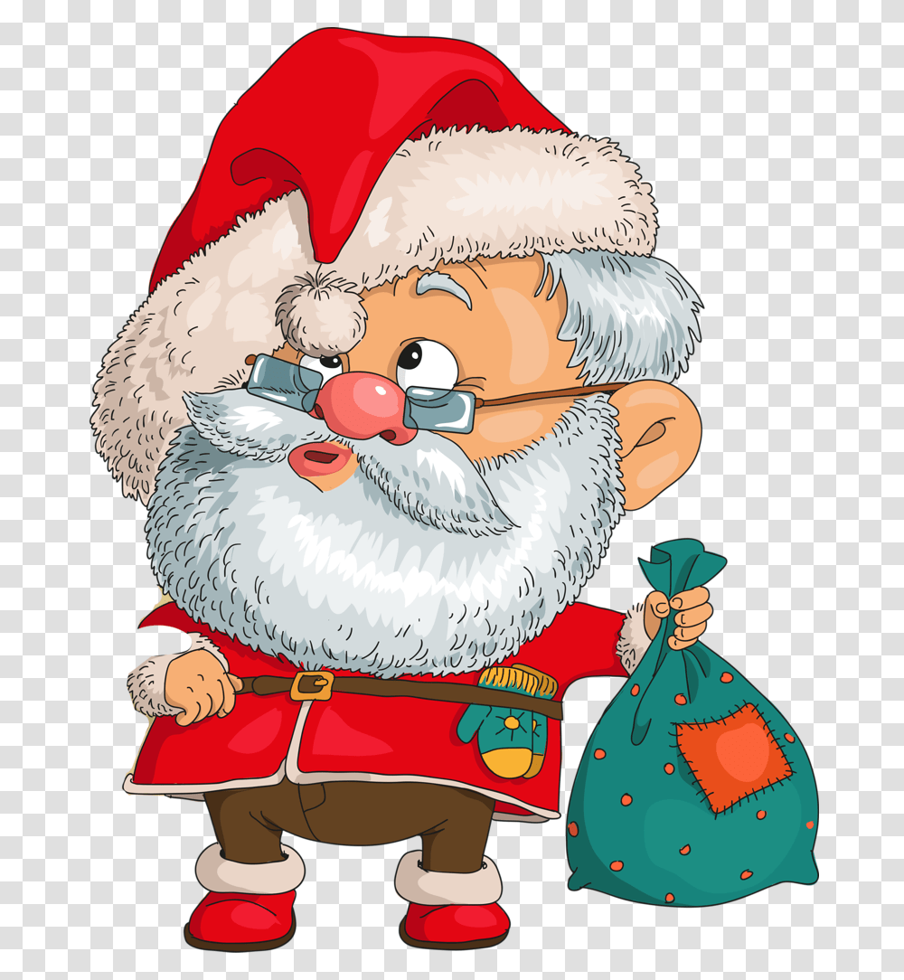 Santa Claus, Plush, Toy, Elf, Sack Transparent Png