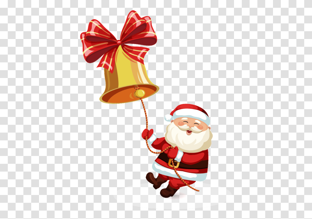 Santa Claus Pulling A Bell With Editable File Christmas Day Transparent Png