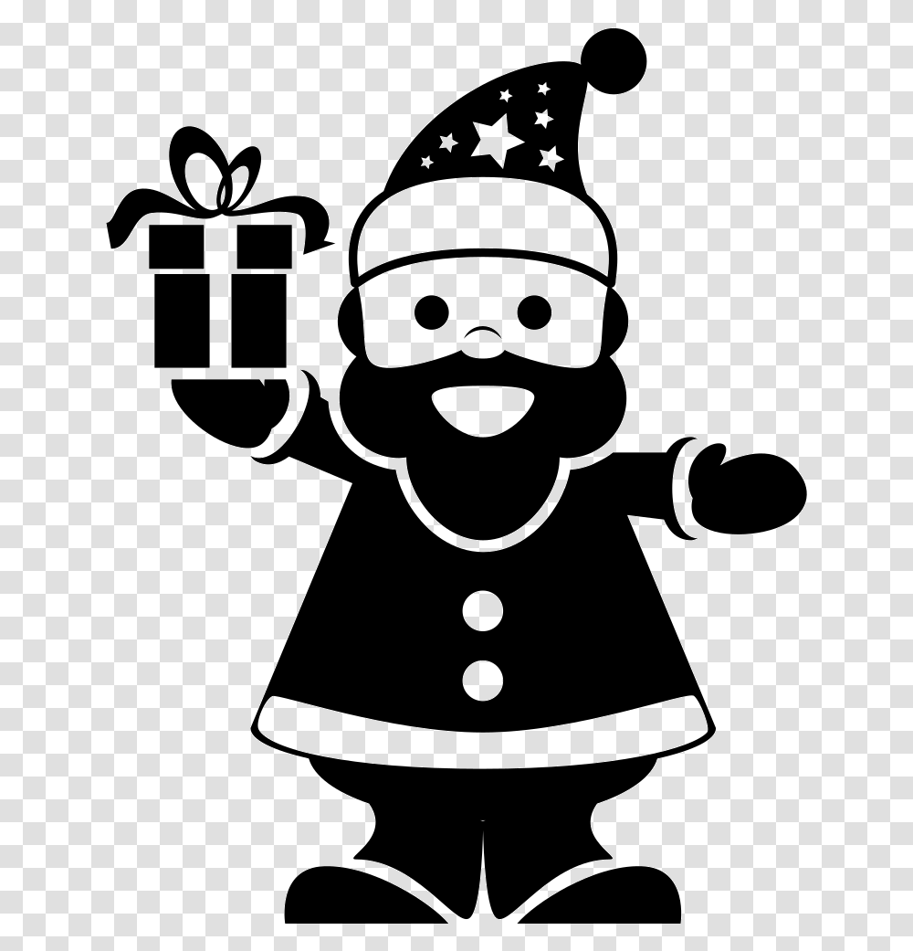 Santa Claus Ringing A Bell, Stencil, Snowman, Winter, Outdoors Transparent Png