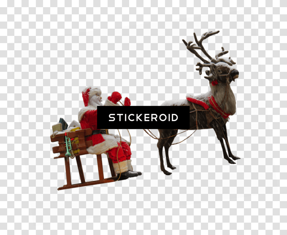 Santa Claus Sleigh Christmas Wishes, Person, Figurine, Furniture, Bronze Transparent Png