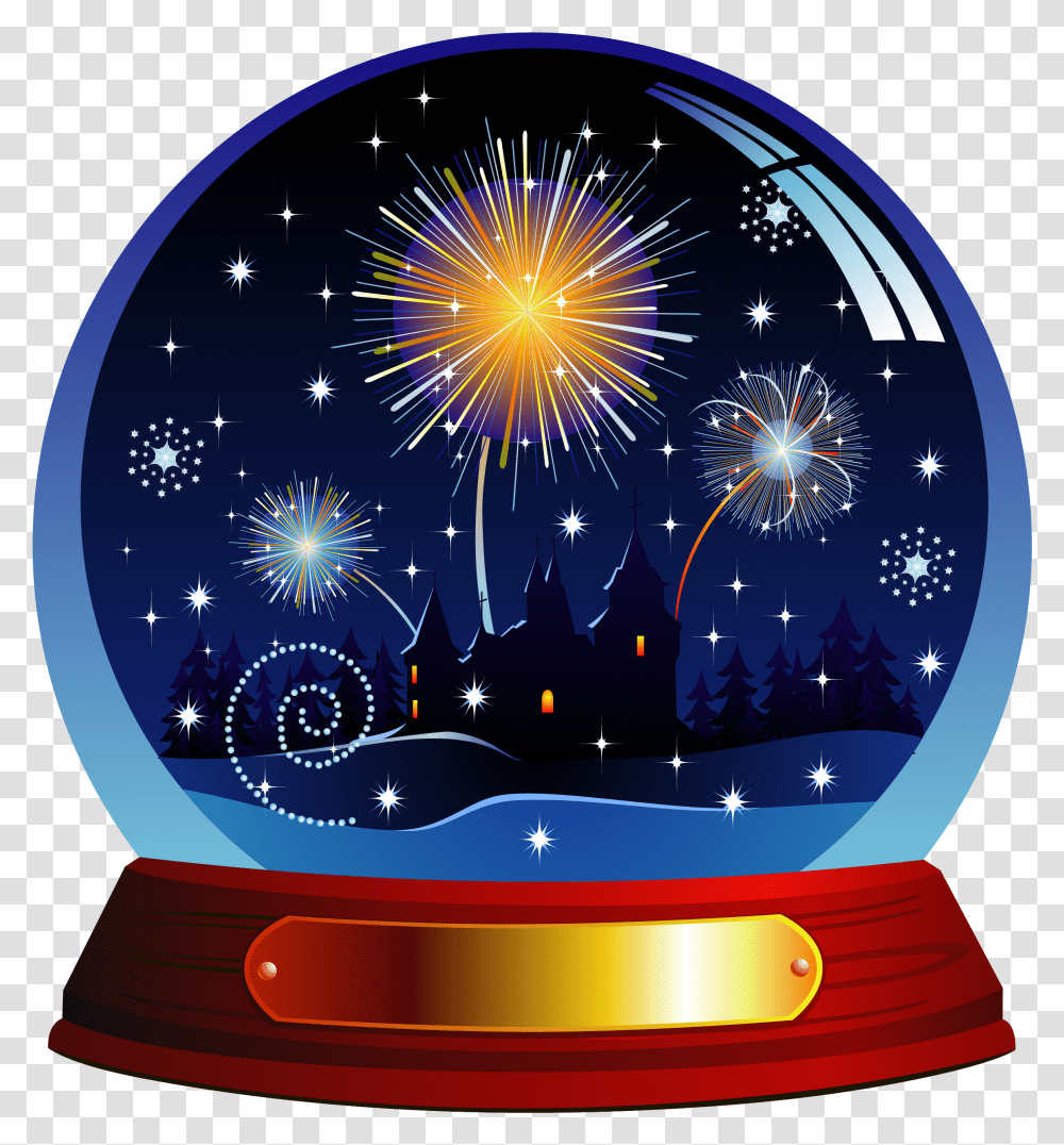 Santa Claus Snow Globe Clip Art Snow Globe Happy New Year Clipart, Nature, Outdoors, Fireworks, Night Transparent Png