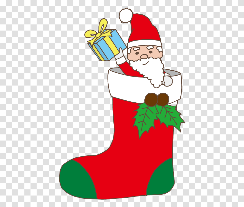 Santa Claus Stealing A Present Christmas Stocking, Gift, Elf Transparent Png
