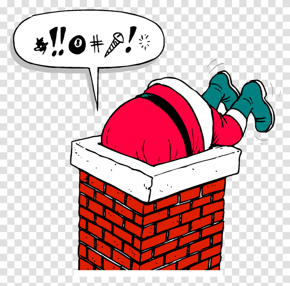 Santa Claus Stuck In Chimney, Book, Comics, Word Transparent Png