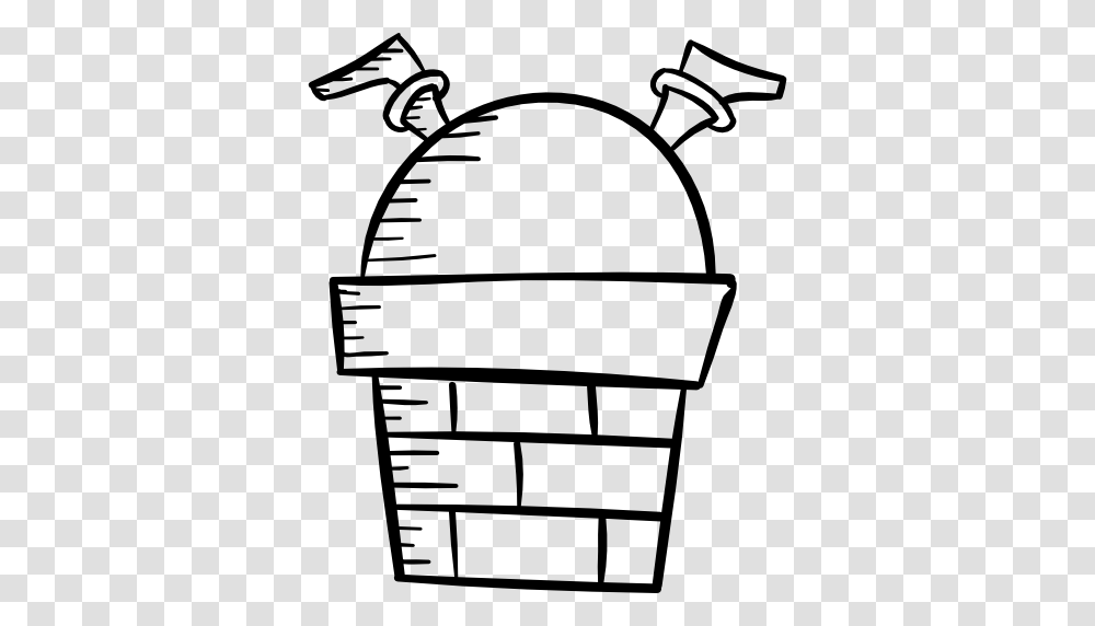 Santa Claus Stuck In The Chimney, Stencil, Label, Soil Transparent Png