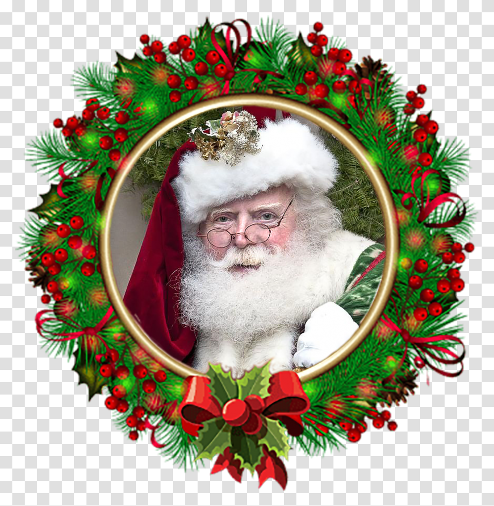 Santa Claus Usmc Christmas Wreath Full Size Download Countdown To Christmas Clock, Face, Person, Human, Elf Transparent Png