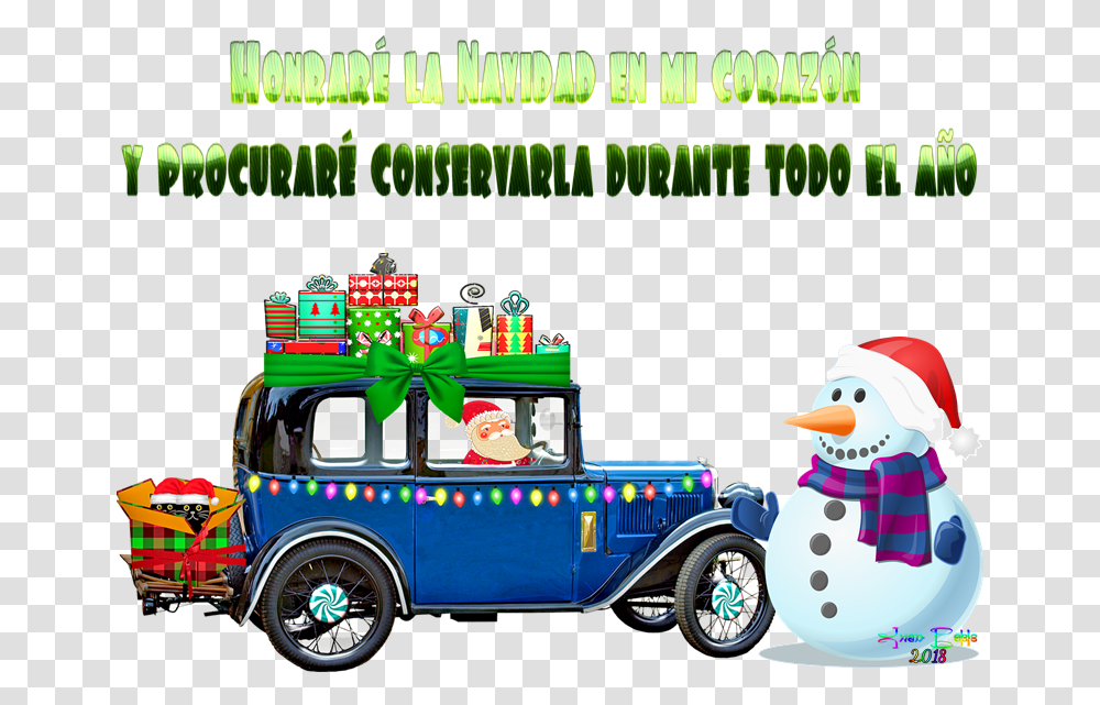 Santa Claus, Vehicle, Transportation, Snowman, Outdoors Transparent Png