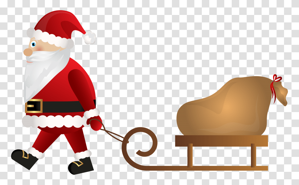 Santa Claus With Sleigh Clip, Chair, Furniture Transparent Png