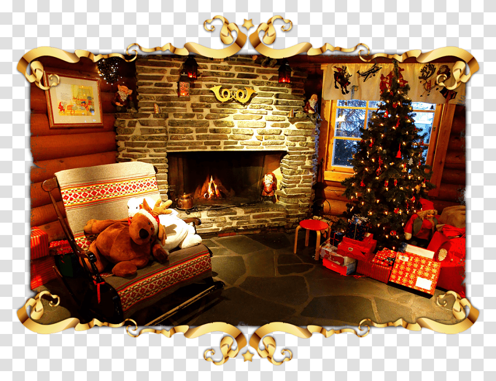 Santa Claus39 Village, Fireplace, Indoors, Tree, Plant Transparent Png