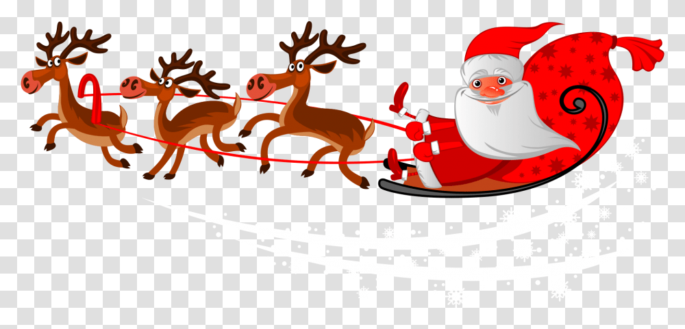 Santa Clauss Reindeer Mrs Santa Sleigh Cartoon, Wildlife, Mammal, Animal, Elk Transparent Png