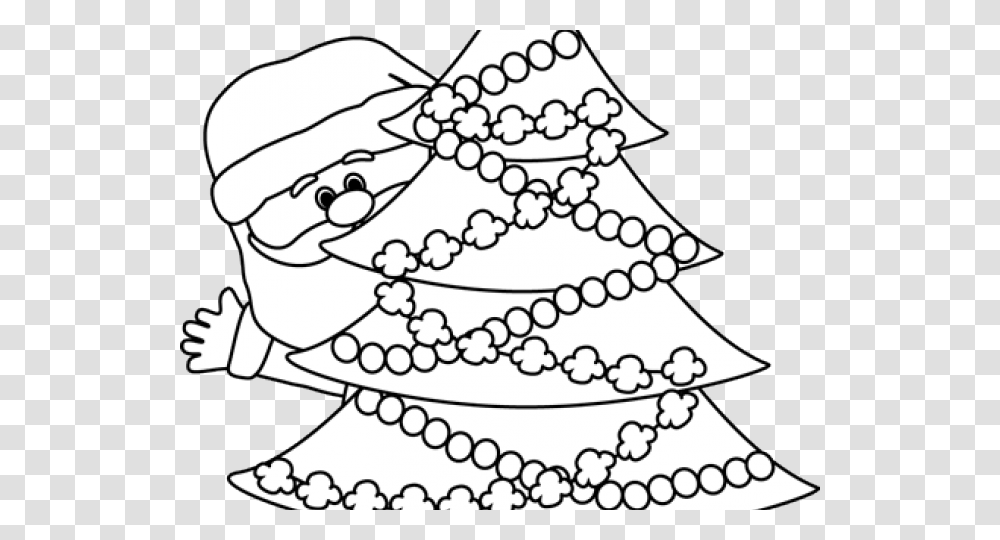Santa Clipart Black And White Christmas Day Clipart Black And White, Tree, Plant, Ornament, Animal Transparent Png