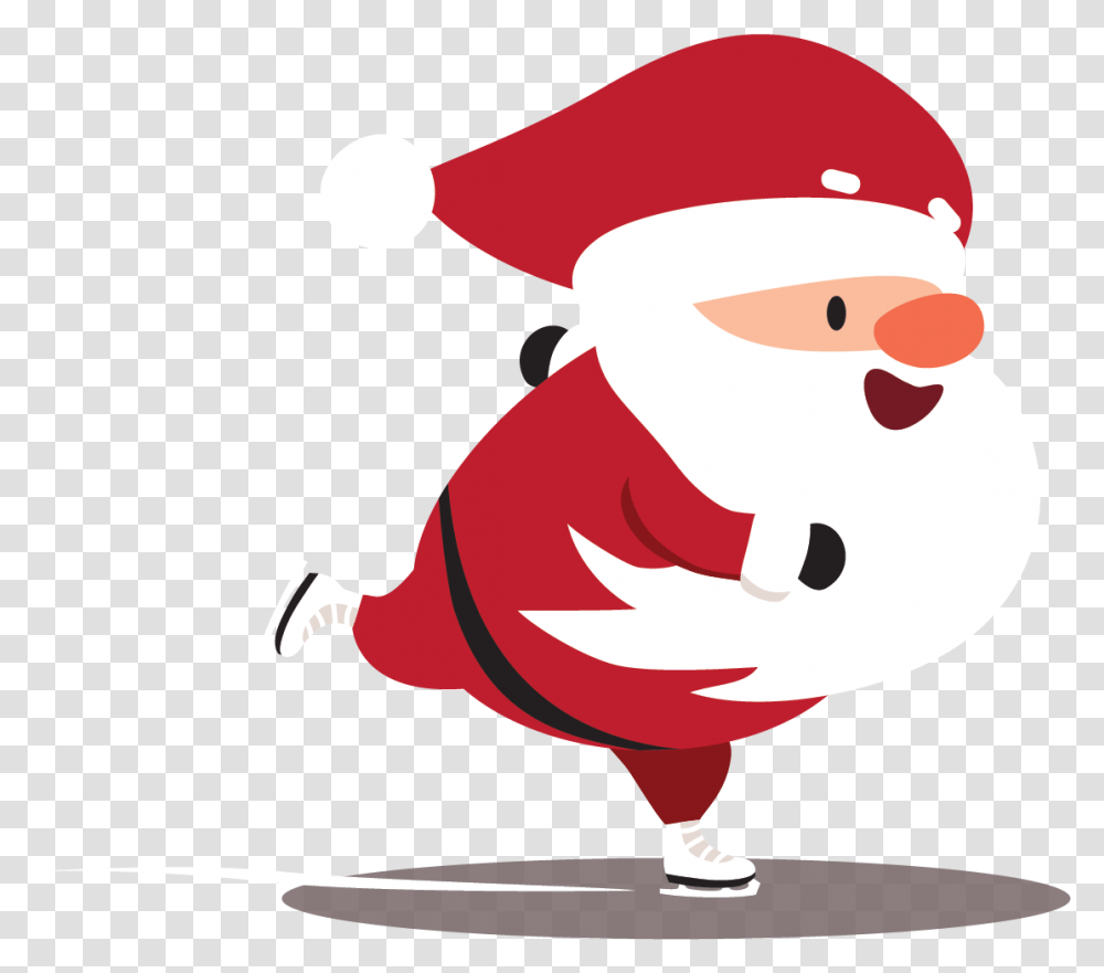 Santa Clipart Ice Skating Santa Dash, Outdoors, Nature, Snow, Snowman Transparent Png