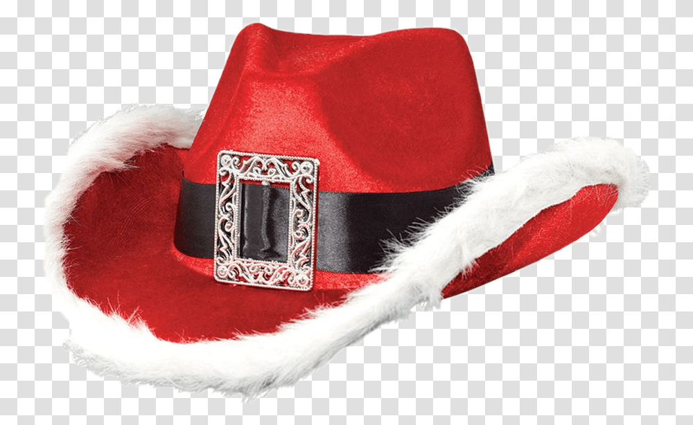 Santa Cowboy Hat Christmas Cowboy Hat, Apparel, Baseball Cap, Buckle Transparent Png