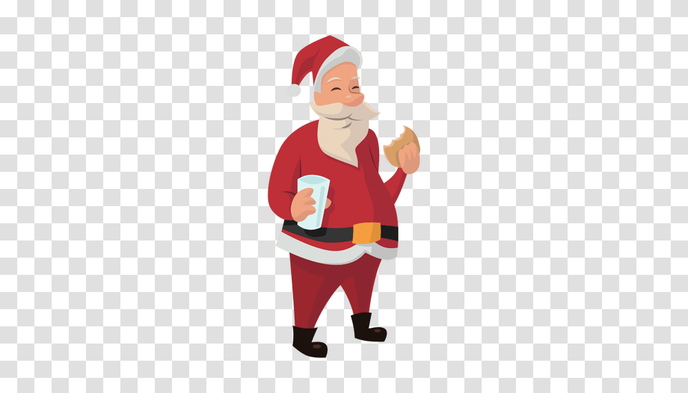 Santa Eating Cookie Cartoon, Person, Costume, Hand, People Transparent Png