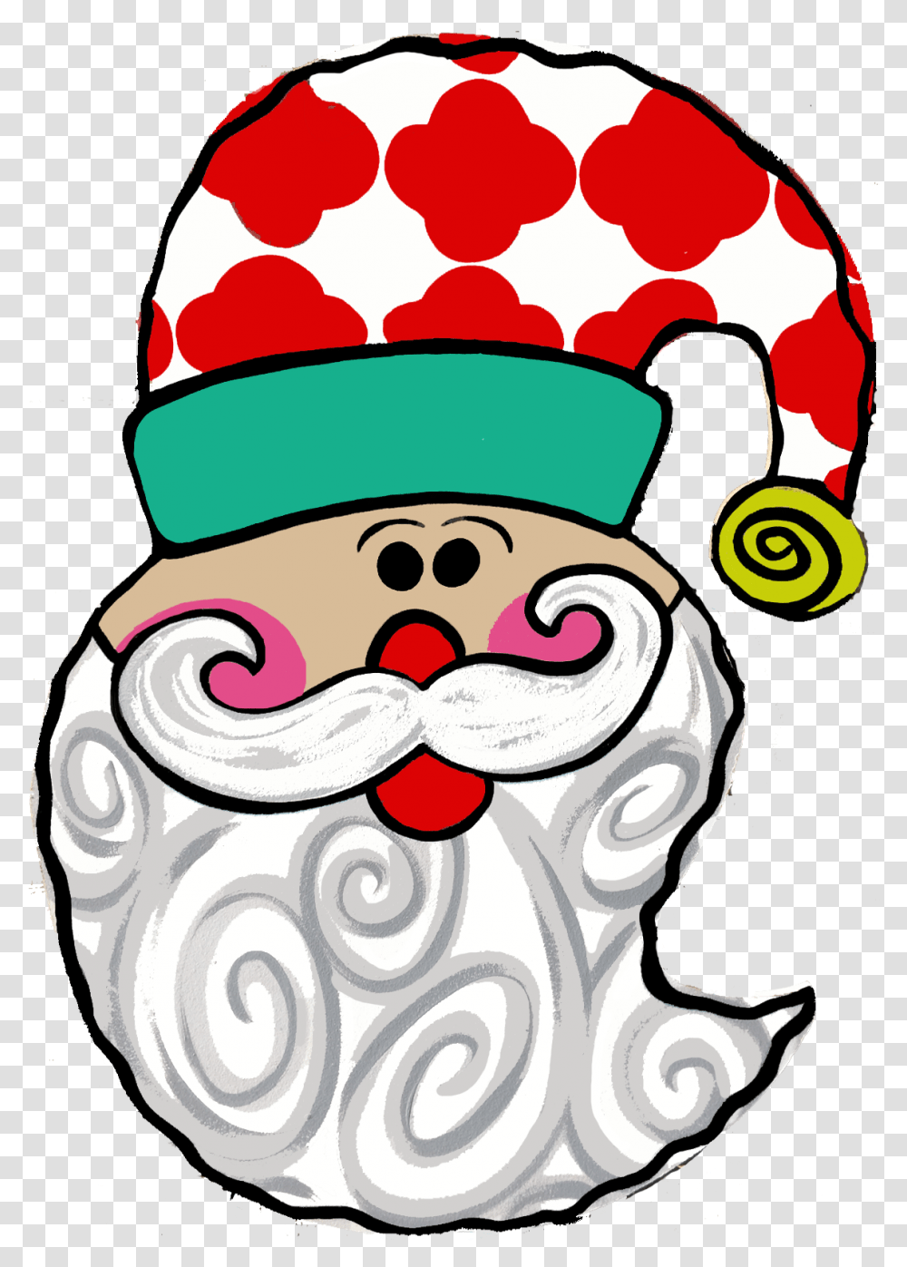 Santa Face Door Hanger Clip Art, Cream, Dessert, Food, Creme Transparent Png