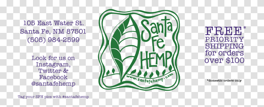 Santa Fe Hemp, Label, Plant, Alphabet Transparent Png