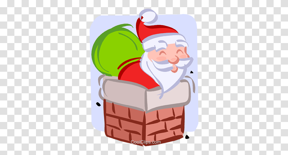Santa Going Down The Chimney Royalty Free Vector Clip Art, Elf, Snow, Outdoors, Nature Transparent Png