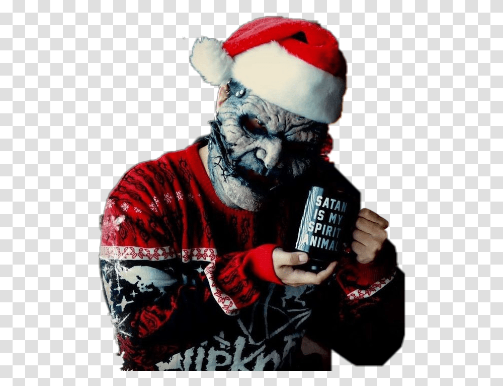 Santa Hat And Beard Slipknot Christmas Santa Slipknot Merry Christmas, Clothing, Person, Face, Finger Transparent Png