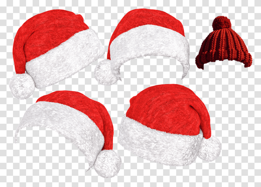 Santa Hat Christmas Cap Hats, Pillow, Cushion, Plush, Toy Transparent Png