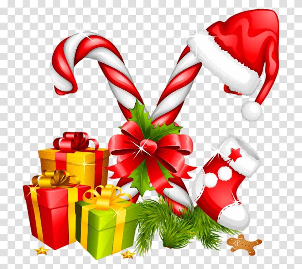 Santa Hat Gifts And Christmas Stocking Transparent Png