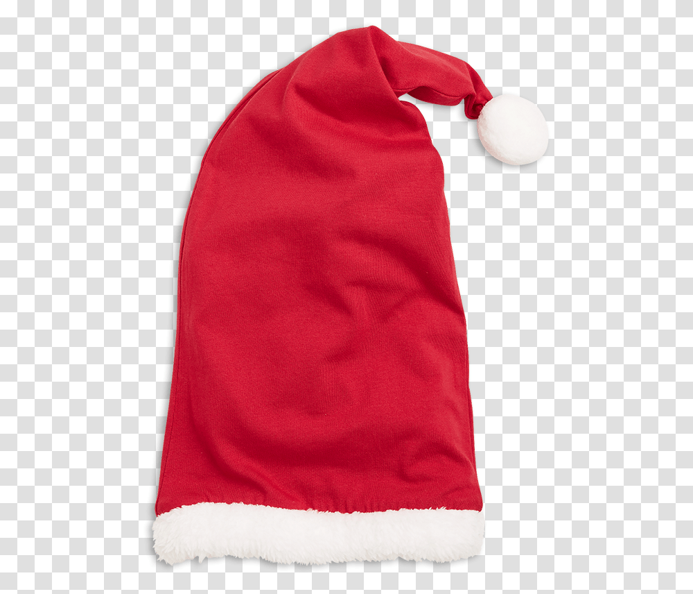 Santa Hat Red Knit Cap, Person, Bag, Cushion Transparent Png