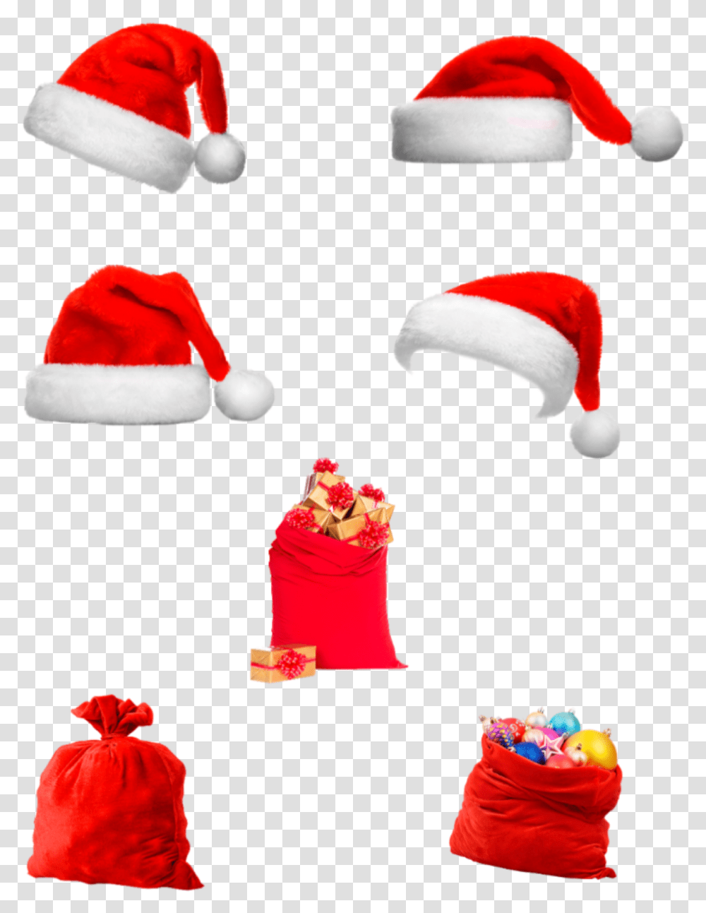 Santa Hat Santahat Bags Present Holiday Christmas Santa Claus, Apparel, Dessert, Food Transparent Png