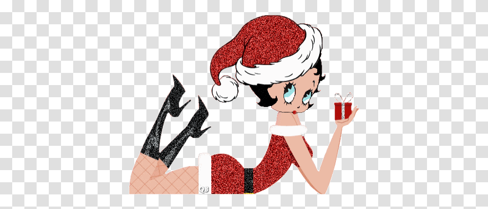 Santa Hat Stickers For Android Ios Betty Boop Christmas Gif, Person, Performer, Elf, Animal Transparent Png