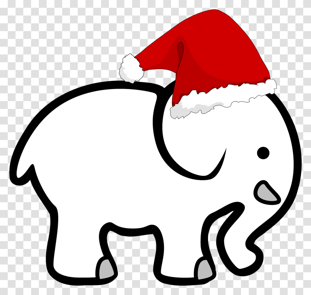 Santa Hat White Elephant White Elephant Christmas, Silhouette, Animal, Bird Transparent Png