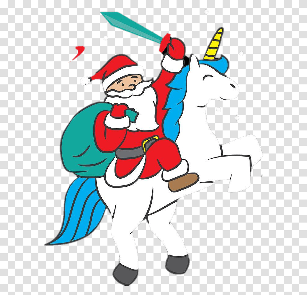 Santa Holiday Unicorn, Elf, Person, Performer, Graphics Transparent Png
