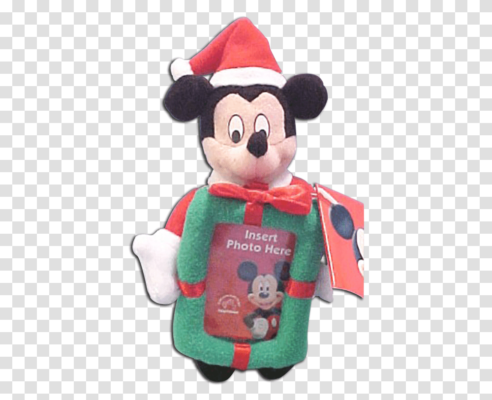 Santa Mickey Mouse With Present Picture Frame Christmas Teddy Bear, Plush, Toy, Doll Transparent Png