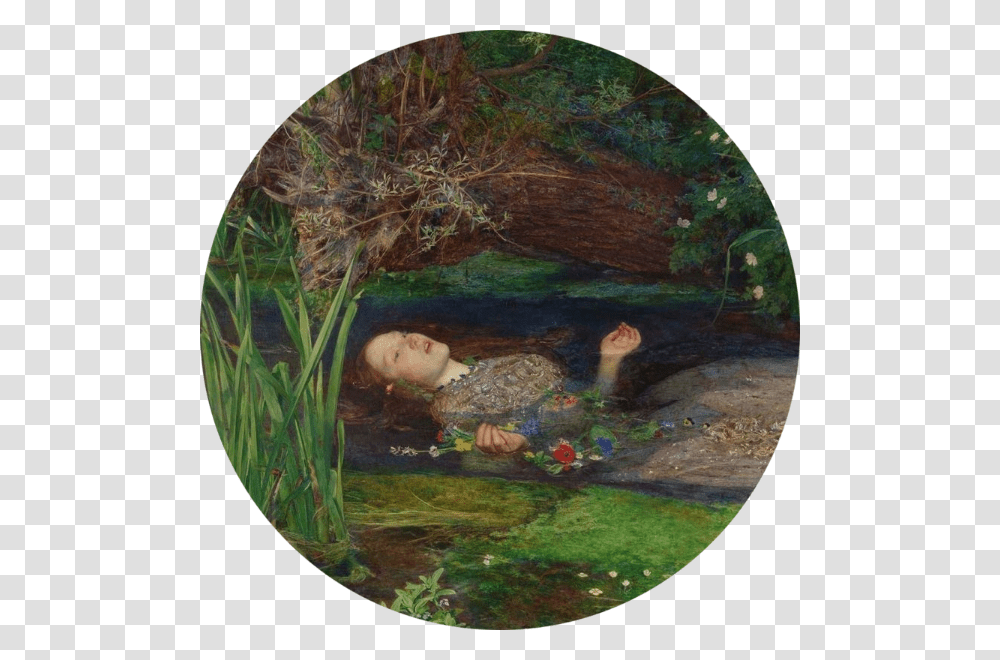 Santa Muerte Millais Ophelia, Painting, Person, Fisheye Transparent Png