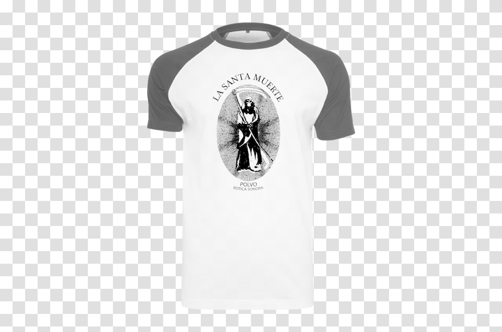 Santa Muerte Raglan T Shirt Ramones Black And White Shirt, Apparel, Person, Human Transparent Png