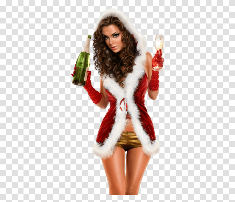 Santa New Year Girl, Apparel, Costume, Person Transparent Png