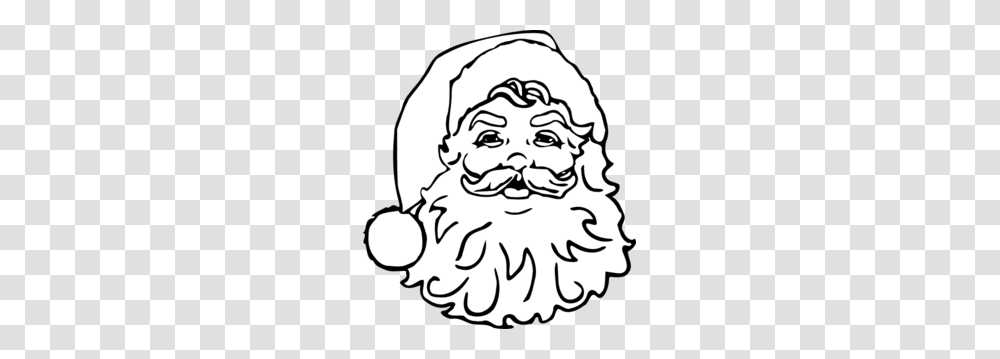 Santa No Color Clip Art, Face, Head, Apparel Transparent Png