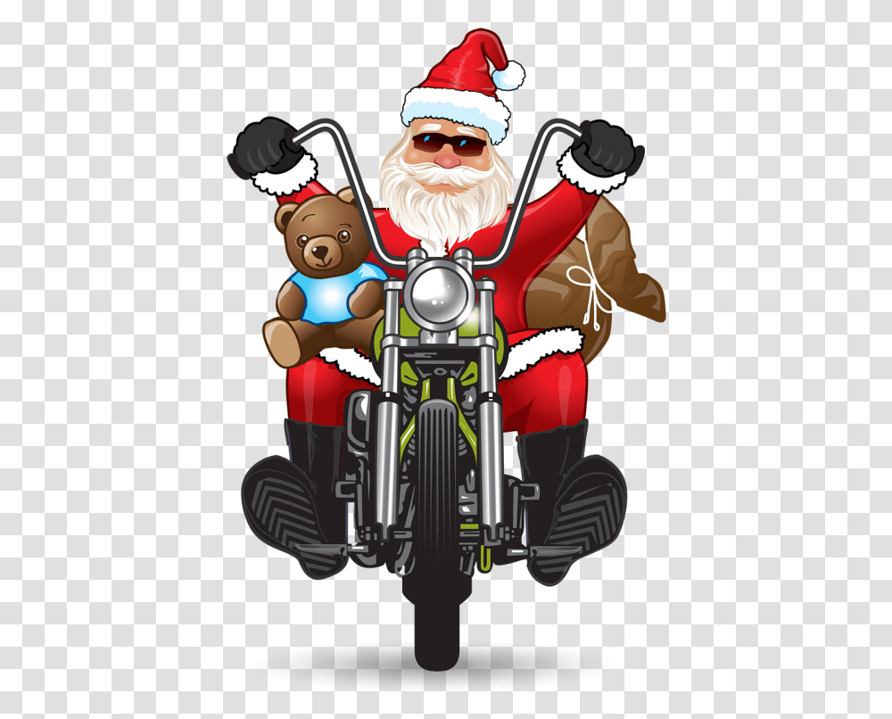 Santa On A Motorcycle Clipart, Toy, Sunglasses, Accessories, Accessory Transparent Png