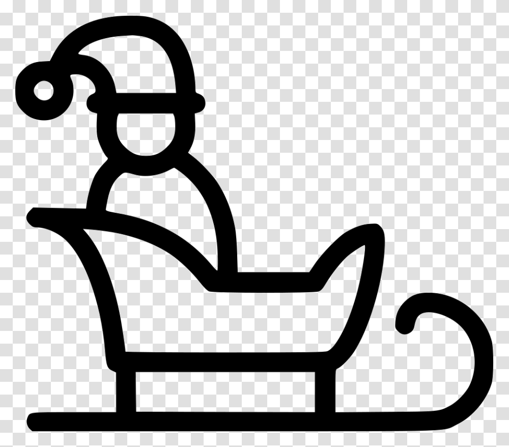 Santa On Sled Santa Claus, Furniture, Stencil, Chair, Lawn Mower Transparent Png