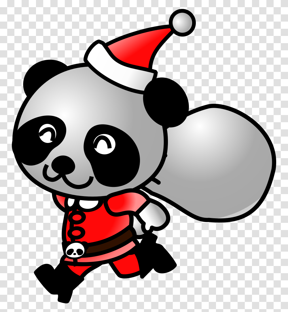 Santa Panda 2 Svg Clip Arts Cartoon Christmas Panda, Label, Performer, Stencil Transparent Png