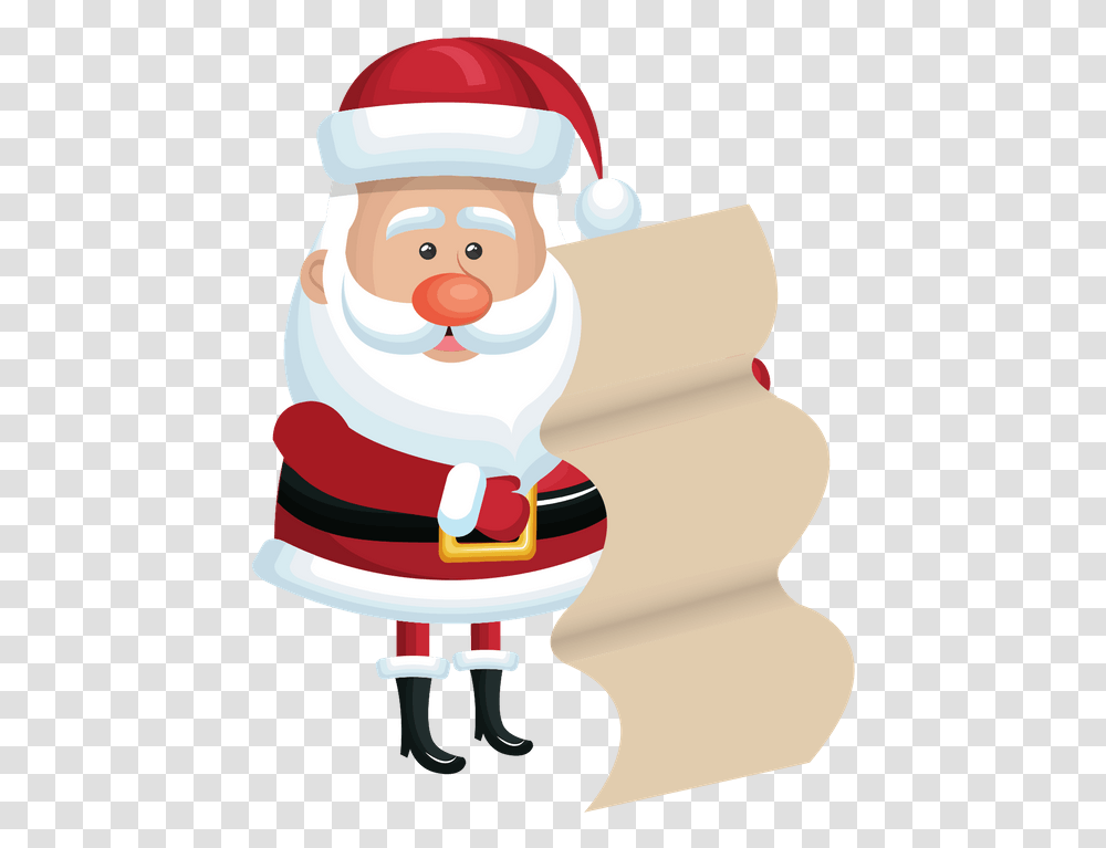 Santa Planning For The Holidays Santa Claus Agarrando Cartas, Chef, Snowman, Winter, Outdoors Transparent Png