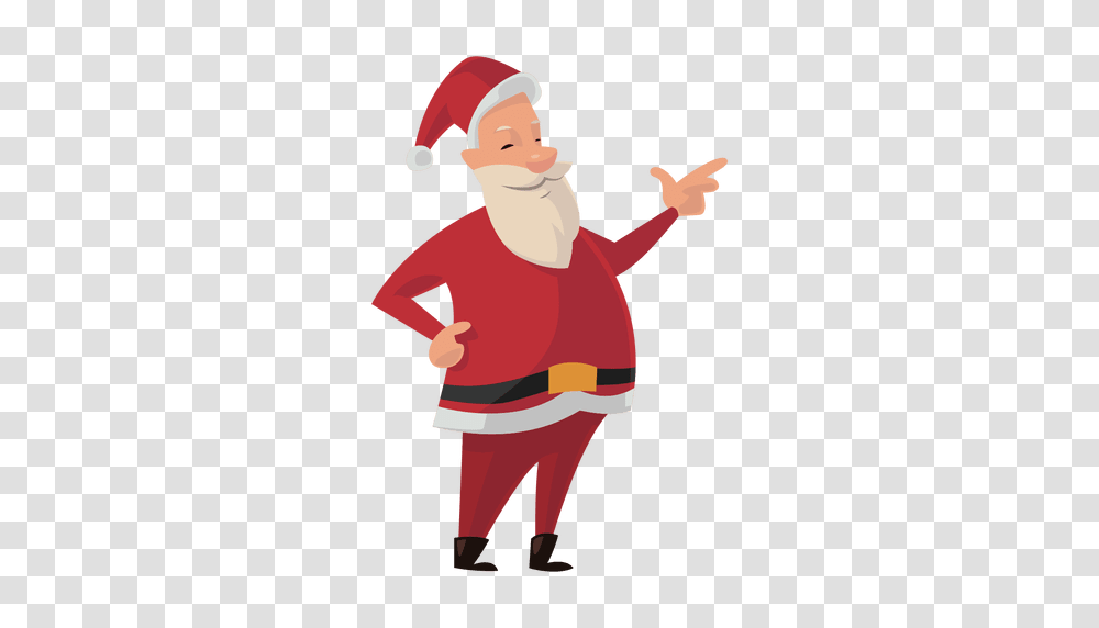 Santa Pointing Cartoon, Person, Hand, People Transparent Png