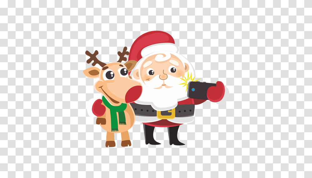 Santa Reindeer Capturing Selfie, Toy, Performer, Face, Costume Transparent Png