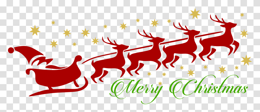 Santa Reindeer Cliparts Santa Claus Clipart With Reindeer, Tree, Plant, Star Symbol Transparent Png