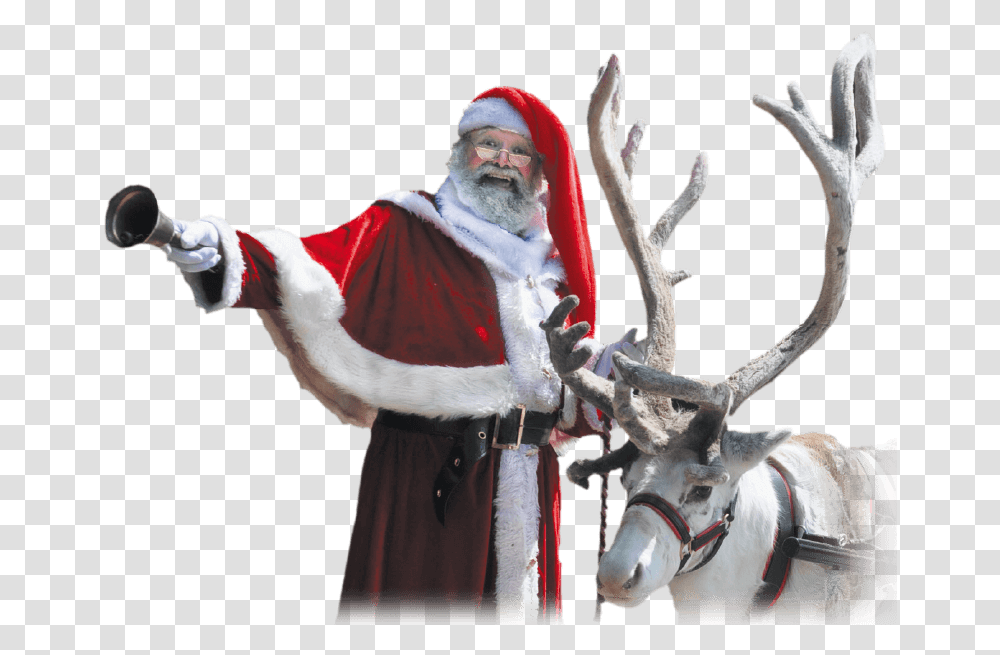 Santa Reindeer Santa Claus, Antler, Person, Face, Antelope Transparent Png