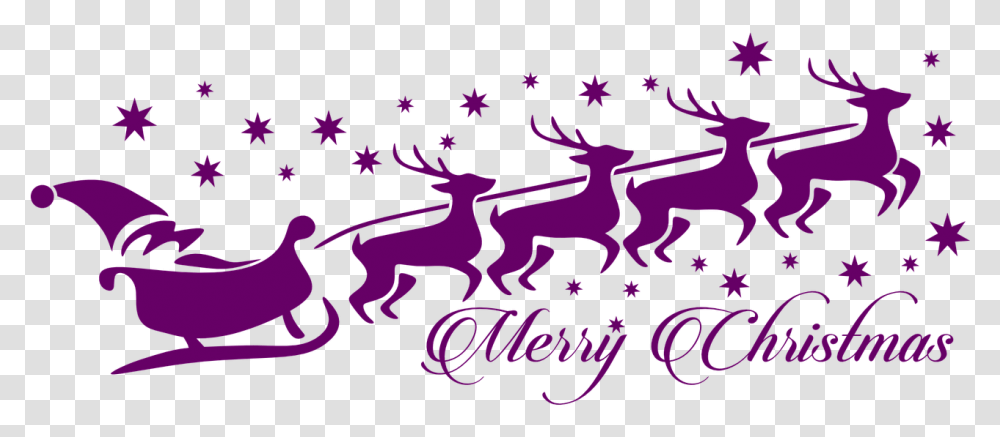 Santa Reindeer Typography Purple Christmas Clip Art, Symbol, Text, Graphics, Logo Transparent Png