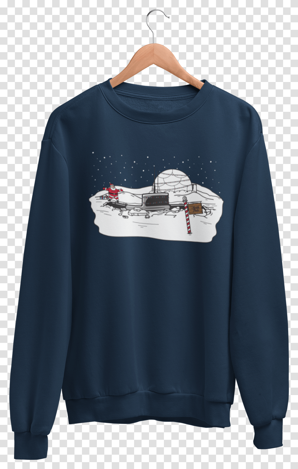 Santa's Ice Camp Submarine Sweatshirt Let It Snow Sweater Cocaine, Apparel, Sleeve, Long Sleeve Transparent Png