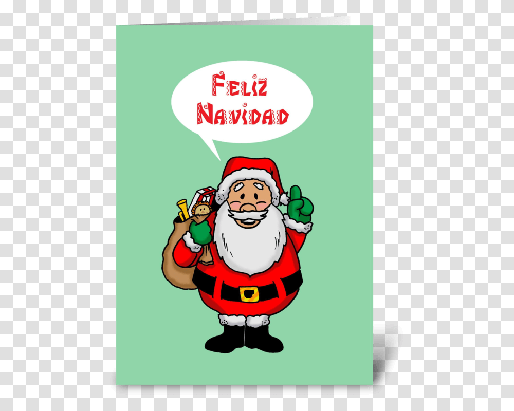 Santa Saying Feliz Navidad Greeting Card Santa Claus, Advertisement, Poster, Flyer, Paper Transparent Png