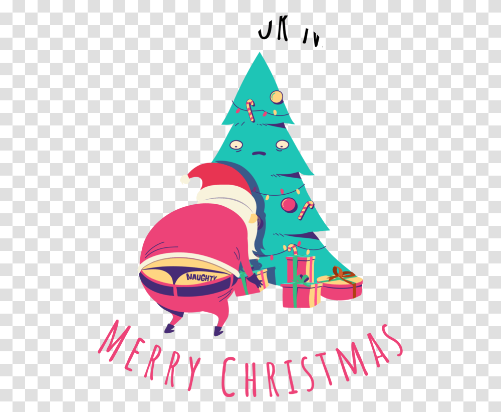 Santa Sexy Naughty Christmas Tree, Plant, Ornament, Poster, Advertisement Transparent Png
