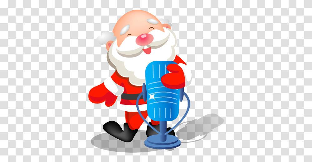 Santa Singing Microphone Icon Iconset Mid Nights Santa Claus Singing, Performer, Clown, Toy Transparent Png