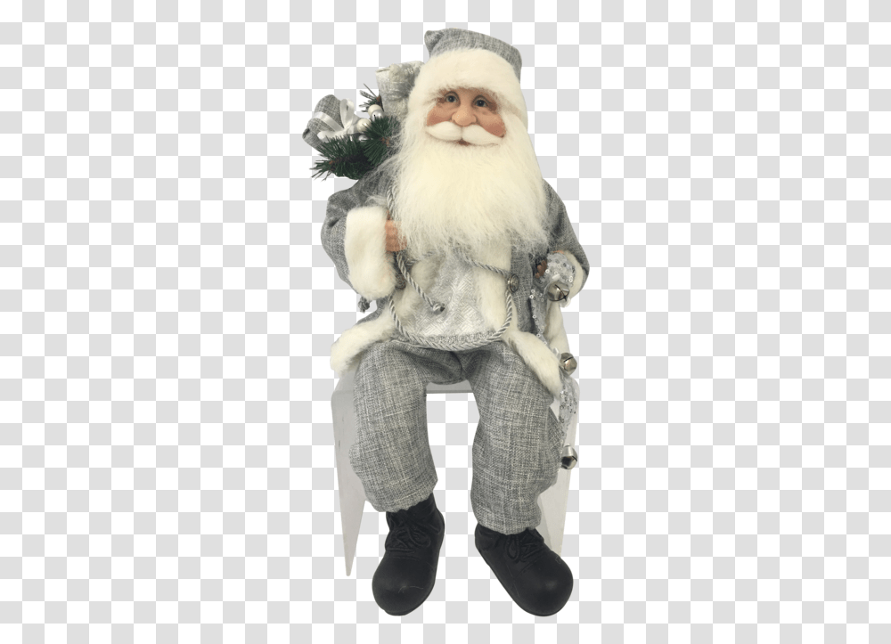 Santa Sitting, Shoe, Footwear, Costume Transparent Png