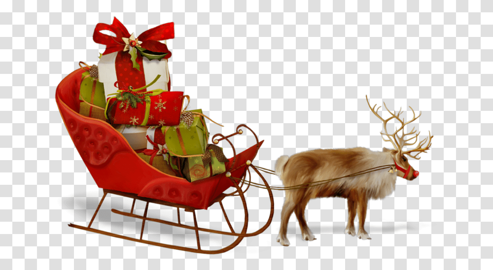 Santa Sleigh Christmas Card Frame, Dog, Pet, Canine, Animal Transparent Png