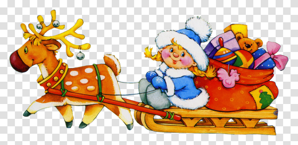 Santa Sleigh Christmas Day, Pattern, Floral Design Transparent Png